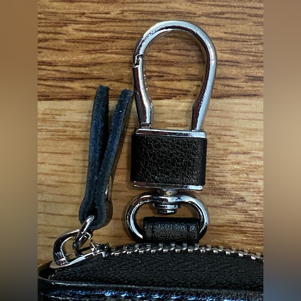 Black Zippered Leather 9 Key Pouch - Unbranded NWOT - Picture 3 of 8